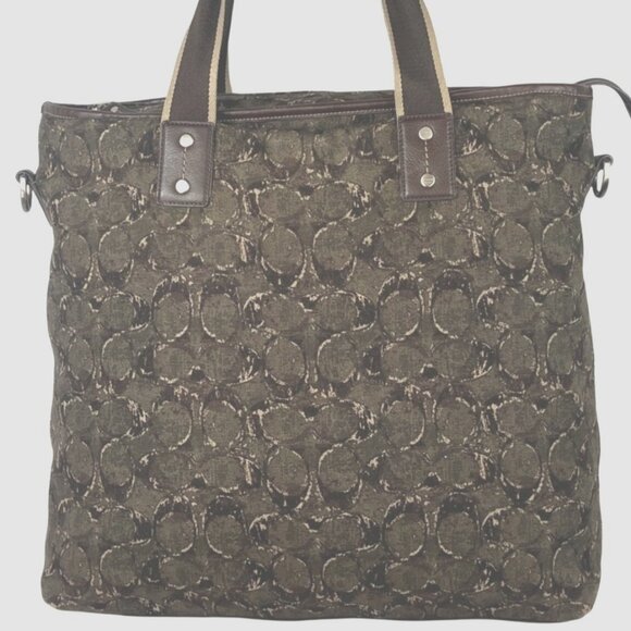 Coach 2013 Heritage Web Canvas & Leather Camo X-L F70583 Travel & Toiletry Tote - Picture 3 of 16